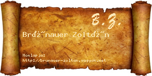 Brünauer Zoltán névjegykártya